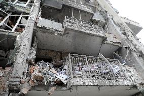 Impact of Russian overnight attack in Shevchenkivskyi district of Kyiv